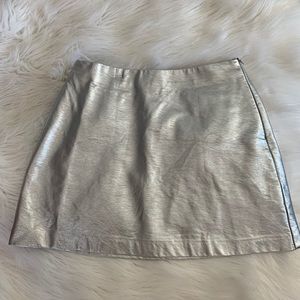 Metallic silver skirt
